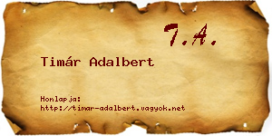 Timár Adalbert névjegykártya